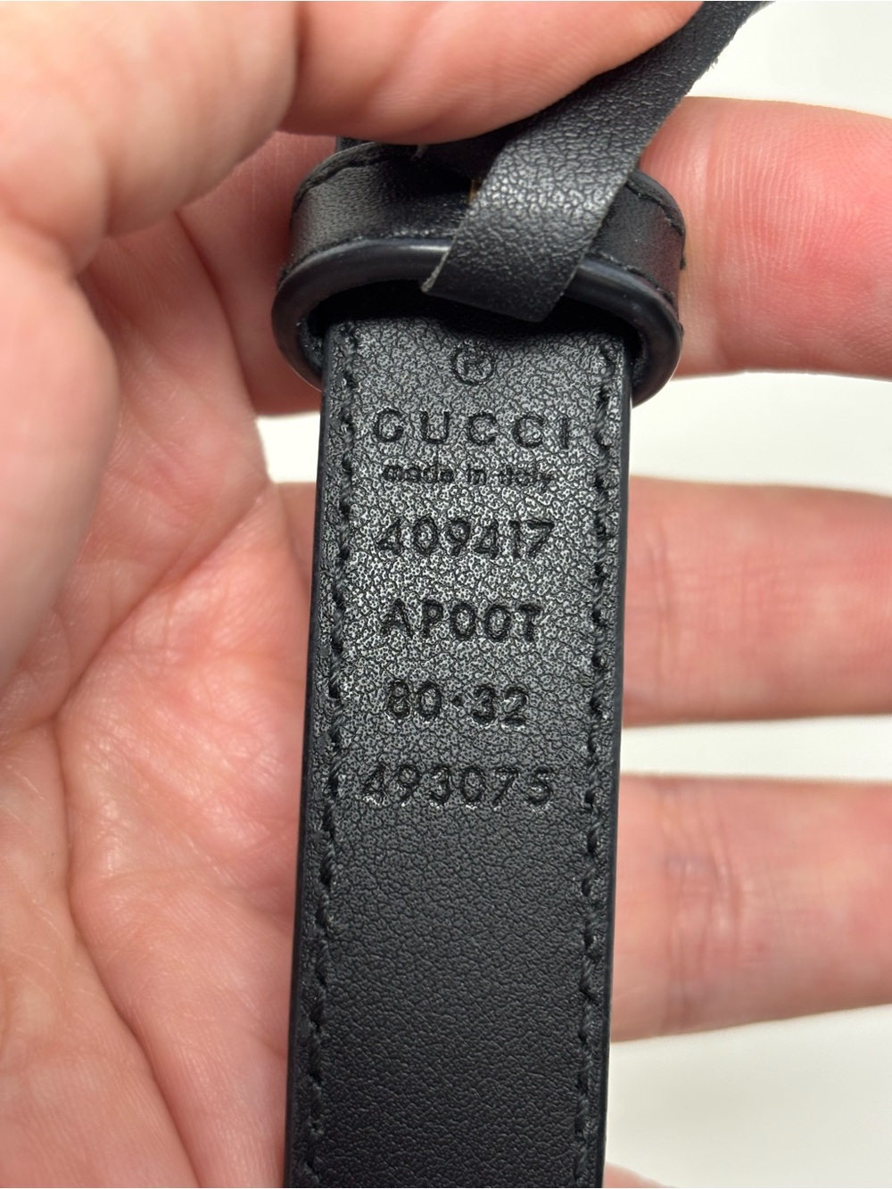 Gucci Double G logo leather black belt size 80 - Picture 9 of 10